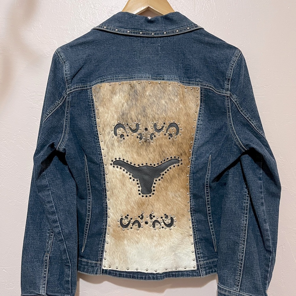 Custom made cow hide Jean jacket!